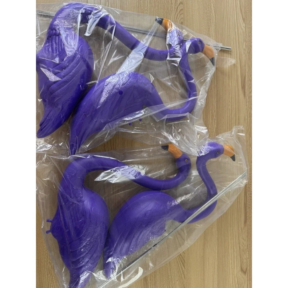 Northlight Purple Flamingo Garden Stakes Set of 4 NEW Sealed Yard Decor (RARE)